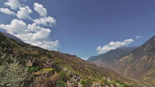 蓝天白云山峰风景延时