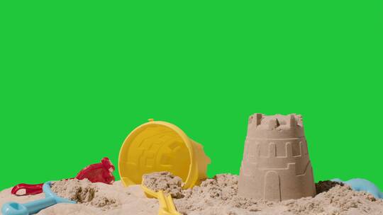 绿幕前的沙雕城堡