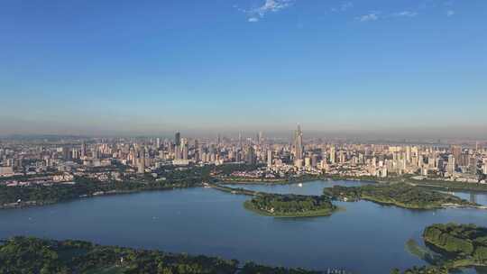 南京玄武湖南京城市大景航拍