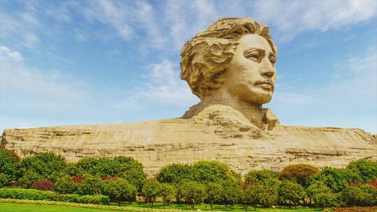 长沙橘子洲毛主席雕像4K延时风景视频