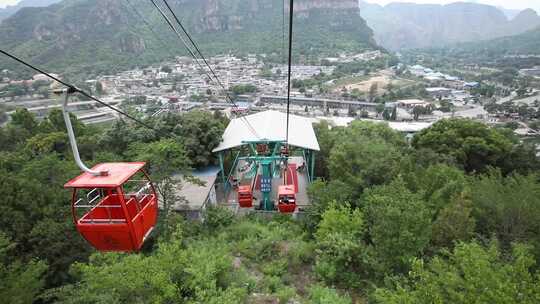 北京十渡景区高空缆车视频素材