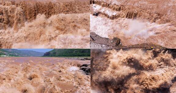 黄河壶口瀑布波涛汹涌高清在线视频素材下载