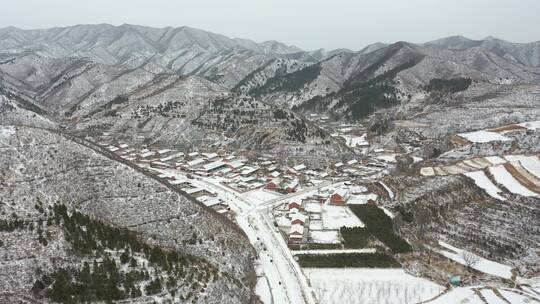 4K航拍北方雪景农村