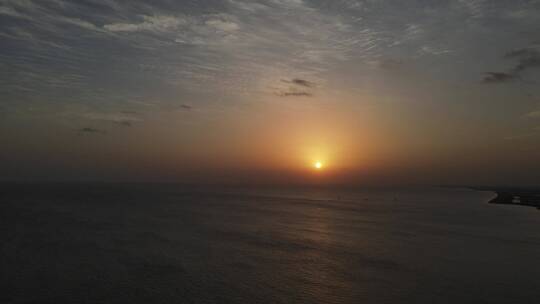 海上夕阳4K航拍原素材