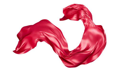 红色柔软光滑的布料背景动画