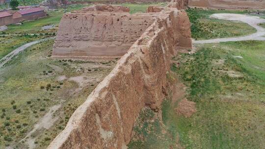 中国古代城池城区甘肃省松山古城航拍视频素材模板下载