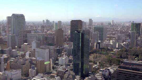 东京城市天际线的宽拍摄