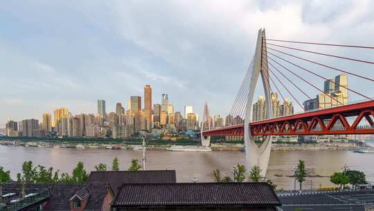 重庆渝中半岛东水门大桥延时