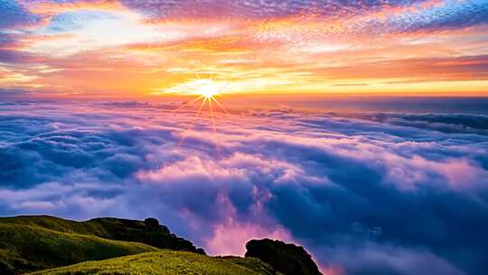 中国风山水云雾桂林山水云海日出天空风景