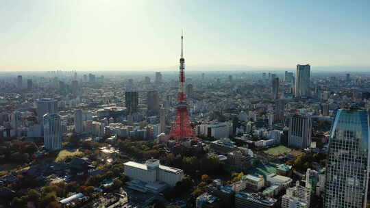 东京塔和日本东京市。