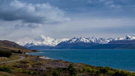 雪山风景延时摄影