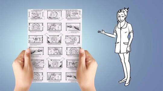 创意亚洲女医生涂鸦动画解说视频AE模板