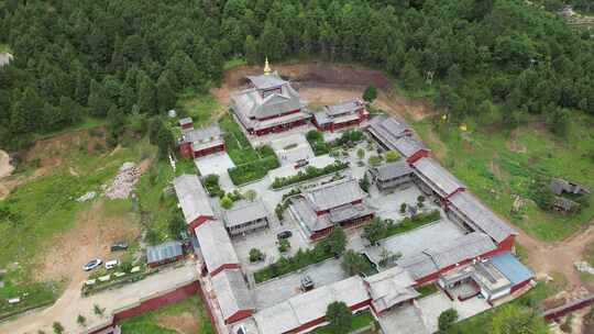 丽江福国寺航拍视频素材模板下载