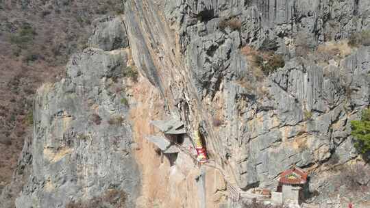 云南大理宾川观音箐悬空寺航拍