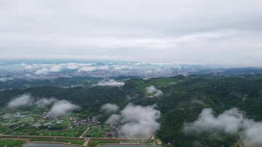 浙江宁波宁海雨后风景航拍