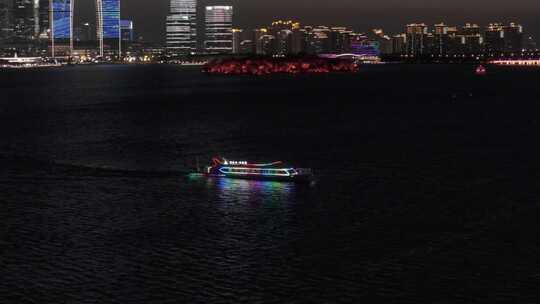 苏州 夜景 高楼 天际线 金鸡湖 航拍