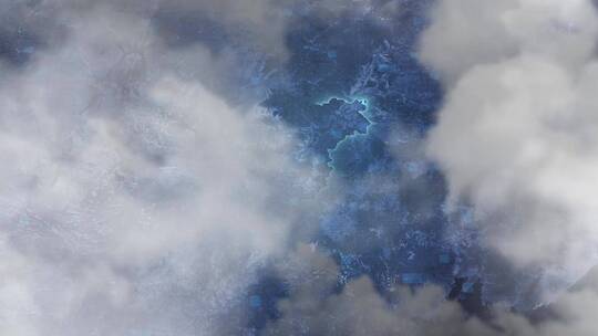 哈尔滨市地图-云雾俯冲勾勒轮廓