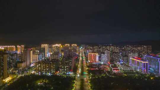 甘肃定西夜景电闪雷鸣航拍延时