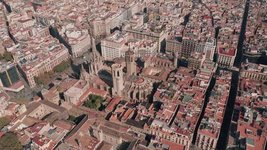 巴塞罗那大教堂是城市中心的哥特式宝石视频素材模板下载