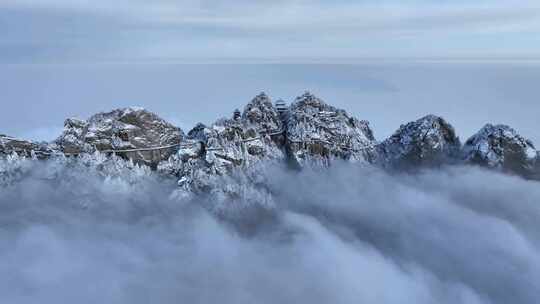 洛阳老君山大雪云海航拍