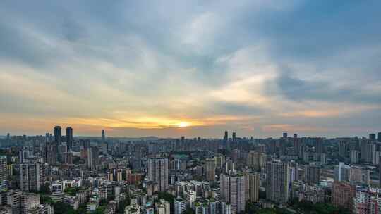 重庆地标日出日落晚霞