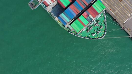 货港船运航拍视频素材模板下载