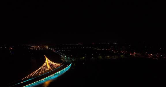 上海枫泾网红桥夜景