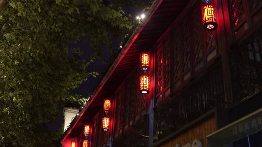 杭州城北大兜路历史街区夜景