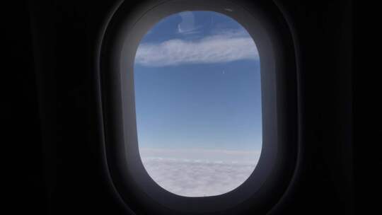 飞机上透过舷窗看风景视频素材模板下载