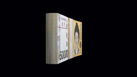 韩元货币在Alpha通道4K