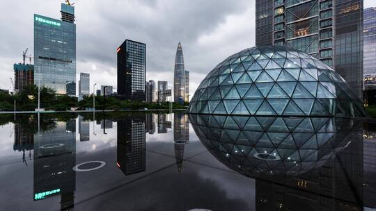 深圳中国钢结构博物馆入夜延时视频