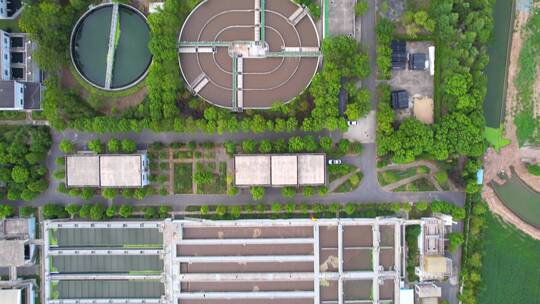 航拍启东城市污水处理厂视频素材模板下载