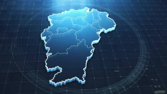 蓝色科技感地图江西