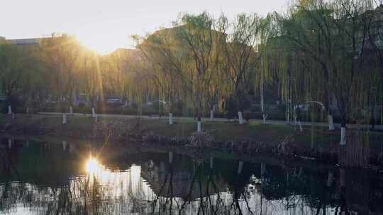 湖南岳阳千亩湖自然风光航拍