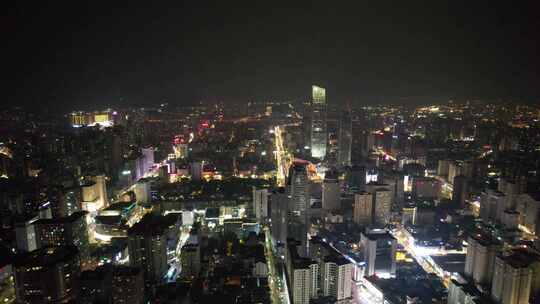 昆明城市夜景航拍