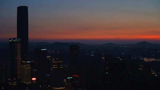 都市黄昏 都市傍晚 夕阳