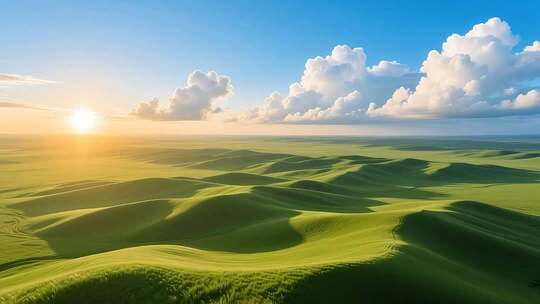 草原上升起不落的太阳4K