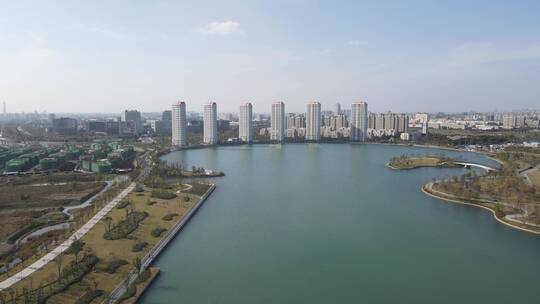 上海市闵行区兰香湖4K航拍全景