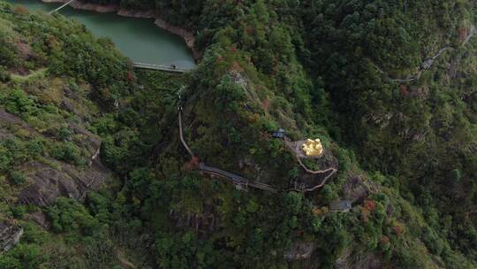 航拍浙江建德大慈岩景区