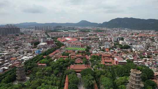 福建泉州古西街钟楼开元寺航拍