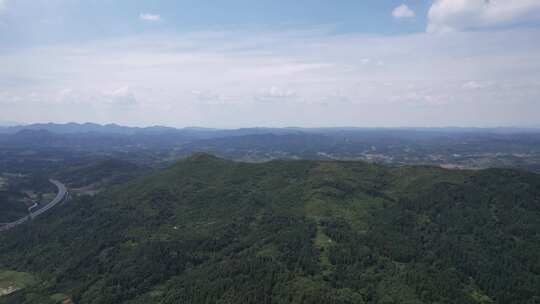 山川丘陵农乡村田园航拍