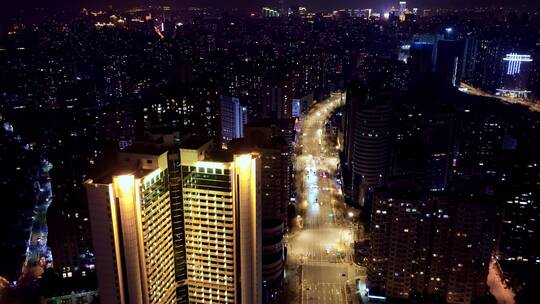 浦西虹口区夜景航拍视频素材模板下载