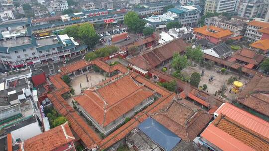 潮州航拍开元寺建筑景观