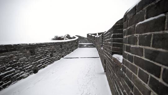 河北承德金山岭万里长城雪景