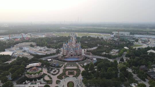 上海迪士尼乐园4K航拍迪士尼度假村原素材