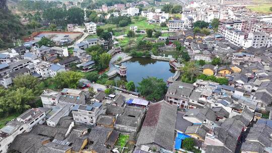 航拍广西贺州黄姚古镇古民居视频素材模板下载