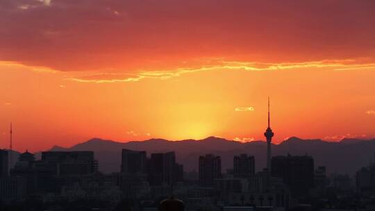 日出 北京 晨光 太阳 晨曦 朝霞视频素材模板下载