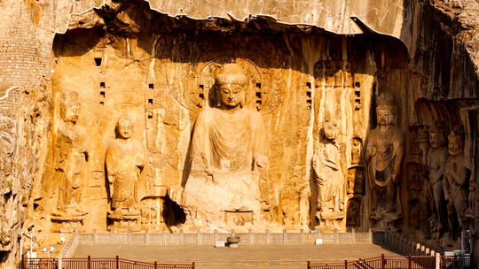 洛阳龙门石窟航拍