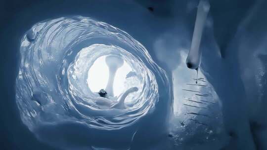 冰雪消融冰河融化春回大地冰锥滴水春天来了