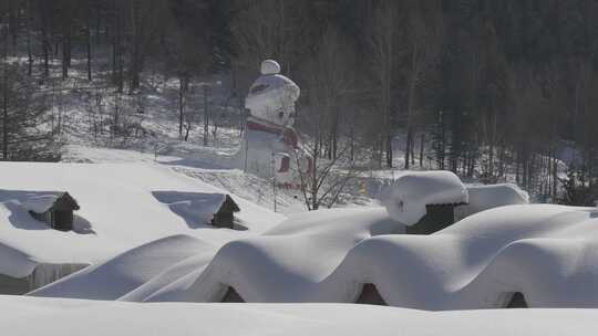 雪乡航拍空镜